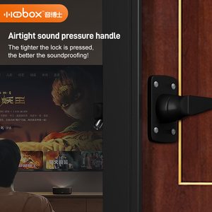 Ligne classique moderne en acier foncé bois composite porte d'entrée intérieure insonorisée ouverture manuelle pour studios cinémas privés villas - Product Image 4