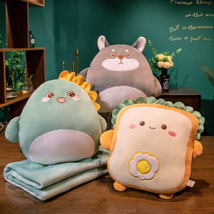 Personalizzato 3 in 1 Peluche cuscino giocattolo con coperta scaldamani Set di animali Plushie aria condizionata cuscino trapunta <span class=keywords><strong>Manta</strong></span> Almohada Peluche - Product Image 2