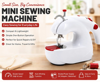 Mini machine à coudre électrique à fonctionnement électronique, longueur de point réglable, ultrasonique, facile à utiliser pour les tissus et les vêtements