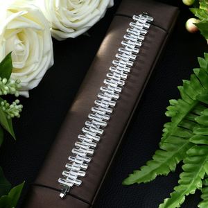 HIBRIDE, joyería de moda para mujer, hermosa pulsera de Zirconia cúbica AAA de Color plateado para novias, bisutería para mujer, - Product Image 4