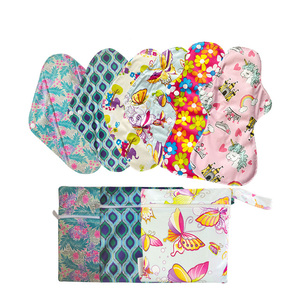Serviettes hygiéniques maternité réutilisables et lavables en charbon de bambou, super absorbantes, avec ailettes anti-fuites, pour usage de jour et de nuit - Product Image 6