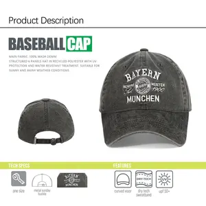 Kunden spezifische Stickerei Logo gebogene Krempe Baseball kappe für Männer Hip Hop Mode coole weiche 6 Panel Baseball kappe Distressed Papa Hüte