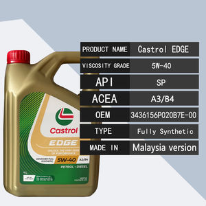 รับประกันคุณภาพ น้ำมันเครื่องสังเคราะห์แท้ SP <span class=keywords><strong>5W40</strong></span> A3/B4 เวอร์ชั่นมาเลเซีย 4 ลิตร 3436156P020B7E-00 สำหรับ <span class=keywords><strong>Castrol</strong></span> EDGE - Product Image 6