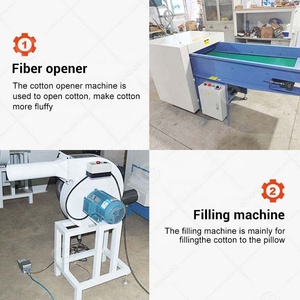 Chine automatique boule de coton fibre de polyester cardage ouvre <span class=keywords><strong>oreiller</strong></span> farce faire remplir Machine de production - Product Image 4