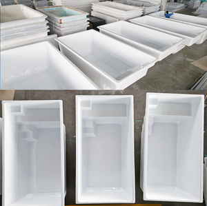 สระว่ายน้ำไฟเบอร์กลาสแบบตั้งพื้นพร้อมบันไดสำหรับครอบครัว สระว่ายน้ำสปาในสวนหลังบ้าน สระว่ายน้ำกลางแจ้งสำหรับความสนุกทางน้ำ - Product Image 2