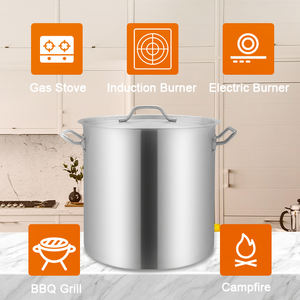 Marmite à soupe en acier inoxydable DaoSheng avec logo personnalisé, prix bas, corps haut, poignées durables, compatible avec les plaques à induction - Product Image 5