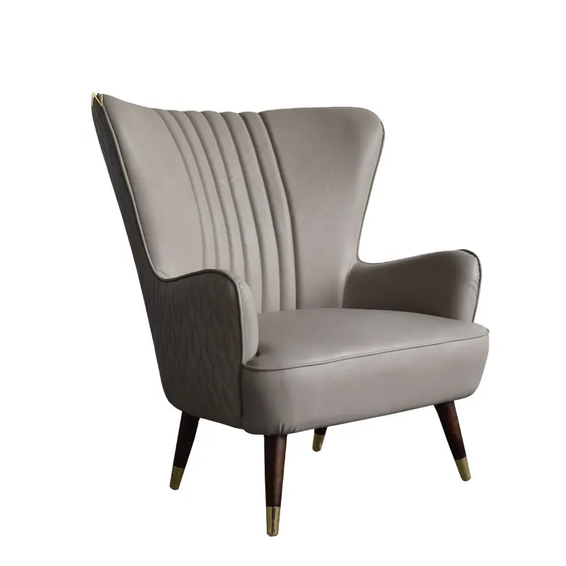 最新のモダンなデザインPUレザー真鍮脚会議椅子訪問者椅子ホテルレストランソファチェア家具