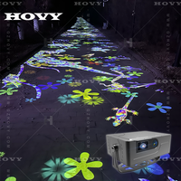 Système de projection holographique 3D interactif pour sol, tout-en-un, avec écran LCD extérieur, HOVY, haut-parleur intégré