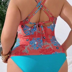 <span class=keywords><strong>2026</strong></span> Übergröße Blumenmuster Chiffon Rückenfreies Plissiertes Geschlitztes Damen Modisches Strandoutfit - Product Image 4