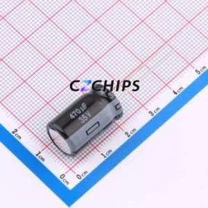 Condensador Electrolítico de Aluminio de Orificio Pasante EEUTP1V471, Orificio Pasante, D12.5xL20mm 470uF 20% 35V 1.86A-100kHz - Product Image 1