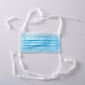 Masker Wajah Sekali Pakai Medis Bedah Non Woven 3 Lapis Masker Wajah Bernapas dengan Tali Pengikat - Product Image 1