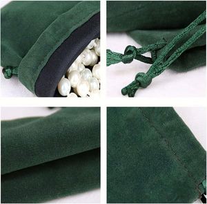 Custom Watch Coin Cosmetic Packaging Birthday Velvet <b>Drawstring</b> Color Small Jewelry Bag With Flowers - Product Image 2