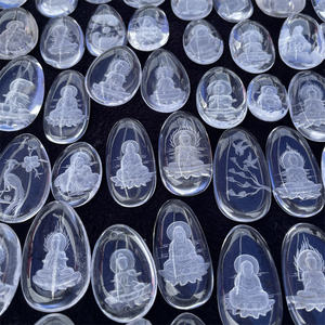 Oyma desen ile doğal temizle kuvars kolye hediye için buda kolye ejderha kolye kristal el sanatları - Product Image 4