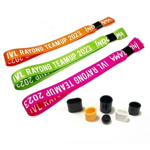 Bracelet en tissu tissé personnalisé avec logo VIP, à usage unique, pour événements, conception gratuite, vente en gros - Product Image 1