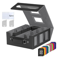 Boîte de rangement pour cartes de jeu TCG 7-en-1 compatible avec les cartes Commander et Yugioh, boîte de rangement pour cartes avec fenêtres