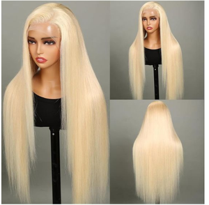 Vendita all'ingrosso di 100% per cuticole in 613 di qualità iqh allineate a <span class=keywords><strong>veri</strong></span> <span class=keywords><strong>capelli</strong></span> umani 13*4 180% densità di parrucche anteriori in pizzo dritto biondo - Product Image 2