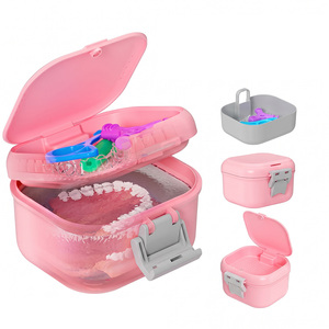 Boîte de Rangement Portable Double Couche Anti-Fuite pour Prothèses Dentaires avec Joint en Silicone et Verrouillage par Pression, Étui de Voyage pour Gouttières et Retainers - Product Image 1