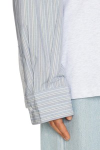Logo personnalisé mode femmes <span class=keywords><strong>T</strong></span>-shirts de haute qualité 100% <span class=keywords><strong>coton</strong></span> femmes <span class=keywords><strong>coton</strong></span> luxe Jersey décontracté manches longues épissage chemises - Product Image 3