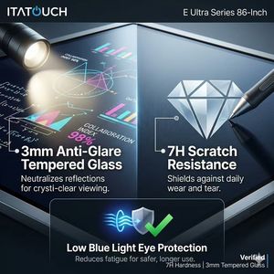 Pantalla Plana Interactiva Premium de 86 Pulgadas QLED con Atenuación Local, Cámara IA de 50MP, 4K UHD, Android, Pizarra Inteligente de Alto Brillo - Product Image 3