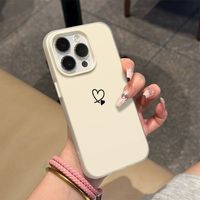 Coque de téléphone portable en PP style 2-en-1 avec impression de grands et petits cœurs pour iPhone 7 8 X Xr 11 12 13 14 15 16 17 18 Pro Max