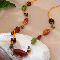 Collier long en perles multicolores à une couche, style bohème, perles irrégulières, bijoux cadeaux Comiya 2026