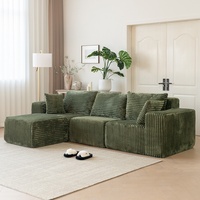 Canapé modulaire en forme de L, tissu en velours côtelé, mobilier moderne pour salon de villa