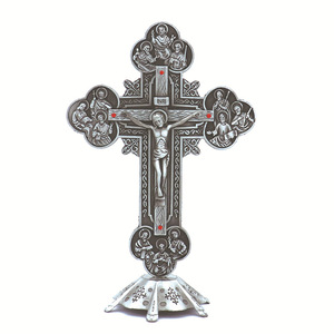 2025 nouveauté métal 21.5cm artisanat catholique couleur plaqué debout <span class=keywords><strong>Crucifix</strong></span> prière croix debout <span class=keywords><strong>Crucifix</strong></span> - Product Image 5