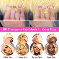 Perruque Lace Frontale HD 13x6 sans colle, 40 pouces, Cheveux Humains Vierges Bruts Indiens, Couleur Blonde 613, pour Femmes