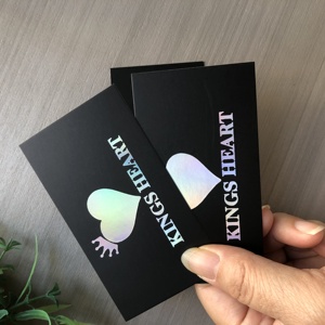 Tùy chỉnh sang trọng thẻ kinh doanh 300gsm giấy tráng Holographic bạc lá & Matte đen với biểu tượng tùy chỉnh - Product Image 6