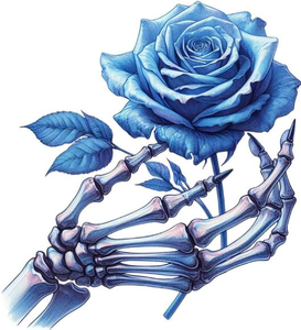 Wholesale Rose In <strong>Skeleton</strong> Hand DTF <strong>Transfer</strong> Bone Hand Rose <strong>Iron</strong> <strong>On</strong> DTF Heat <strong>Transfer</strong> Ready To Press Stickers For Clothes - Product Image 4