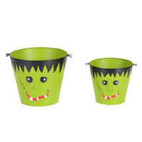 Pots de fleurs ronds en métal, 12 pièces, décoration thème Halloween, adultes, en vrac, jardinière suspendue, pour jardin