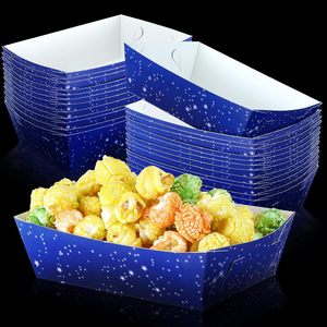 Galaxy Starry Night Paper Food Boats Snack Candy Popcorn Nacho Hot Dog Bandejas Tazón para servir para Buffet Decoraciones para fiesta de cumpleaños - Product Image 1