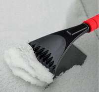 Grattoir à glace pour voiture personnalisé, essuie-glace de fenêtre, couverture en éponge EVA, manche court en plastique, noir/bleu/rouge, outil de déneigement hivernal, 28*9.5*2.5cm