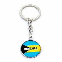 Porte-clés en verre créatif personnalisé, souvenir touristique de style Jamaïque, Bahamas, Haïti