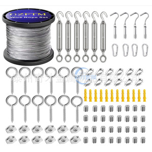 GZFTM Wire Rope Set 304 Stainless Steel Cable Railing Kit With Hooks And Clips <b>For</b> <b>Decking</b> - Product Image 1