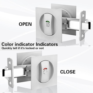 Pocket <strong>Door</strong> Privacy Lock and Pull Zinc Alloy Contemporary Pocket <strong>Door</strong> <strong>Knob</strong> Flush <strong>Door</strong> Handles Privacy (Bed/Bath) Latch - Product Image 2