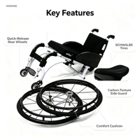 Fauteuil roulant sport personnalisé en alliage d'aluminium et de magnésium à dégagement rapide, avec protection en fibre de carbone pour adultes