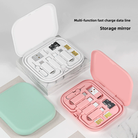 Boîte de rangement 6 en 1 adaptateur de câble de charge 6 en 1 câble de type USB à fonction complète boîte de kit de support de téléphone