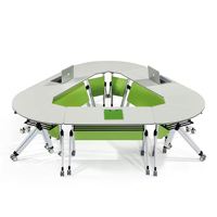 Table de formation pliable en gros avec roulettes, empilable et mobile, pour salle de classe et séminaire scolaire
