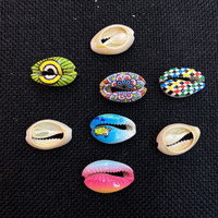 Perles intercalaires colorées en coquillages de cauris naturels et en matériau corail, pour la fabrication de bijoux DIY et la décoration de chaînes de lunettes