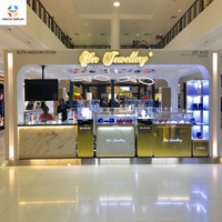 Kiosque à bijoux personnalisé de luxe avec éclairage LED, verre trempé et aluminium robuste pour l'affichage commercial dans les centres commerciaux
