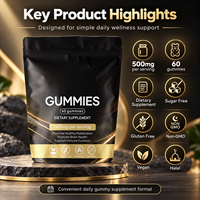 Gummies de Shilajit en gros sous marque privée avec Ashwagandha, 60 unités, pour la vitalité quotidienne des hommes, complément alimentaire OEM&ODM