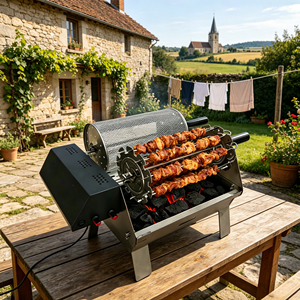 Griglia Elettrica Girevole a Doppia Fila BlazeFor per Ingrosso, con Cestello 304 e Piastra Resistente al Calore per Cortile - Product Image 1