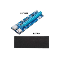 Carte Riser SC ECOMMERCE PCI Express 2.0 1x à 16x avec Câble USB 3.0 et Adaptateur d'Alimentation pour Cartes Graphiques de Minage GPU de Bureau - Nouveau (Italie)