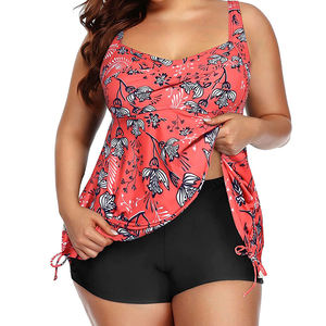 Tùy chỉnh phụ nữ cộng với kích thước Tankini áo tắm hai mảnh flowy đồ bơi tắm phù hợp với quần short - Product Image 6