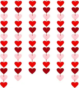 72件红心毡花环情人节情人节装饰结婚纪念日生日派对用品