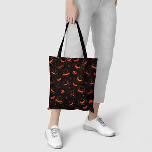DLBZ Bolsa de Compras Grande Multifuncional Ecológica de Lona Personalizada para Halloween con Asas de Cuerda - Product Image 4