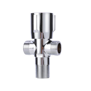 Válvula angular de cobre de doble propósito, rosca hembra de 4 puntos, acabado cromado para calentador de agua de inodoro, 3 vías, con peso de 169g - Product Image 3