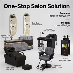 Modern Luxury One-Stop <b>Barber</b> Furniture <b>Set</b> Professional Hair Salon Equipment Complete Collection with <b>Barber</b> Chair& shampoo bed - Product Image 1