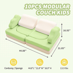Giving Tree Modular <b>Kids</b> <b>Sofa</b> Set With Handrails For Children 2 Years And Above Color Options Available - Product Image 5